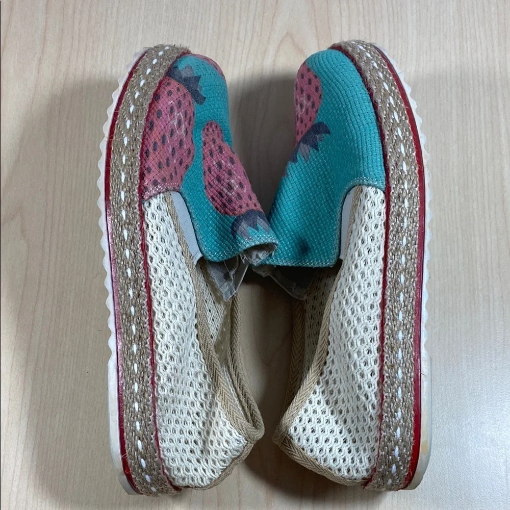 Goby Strawberry Print Espadrille Flats